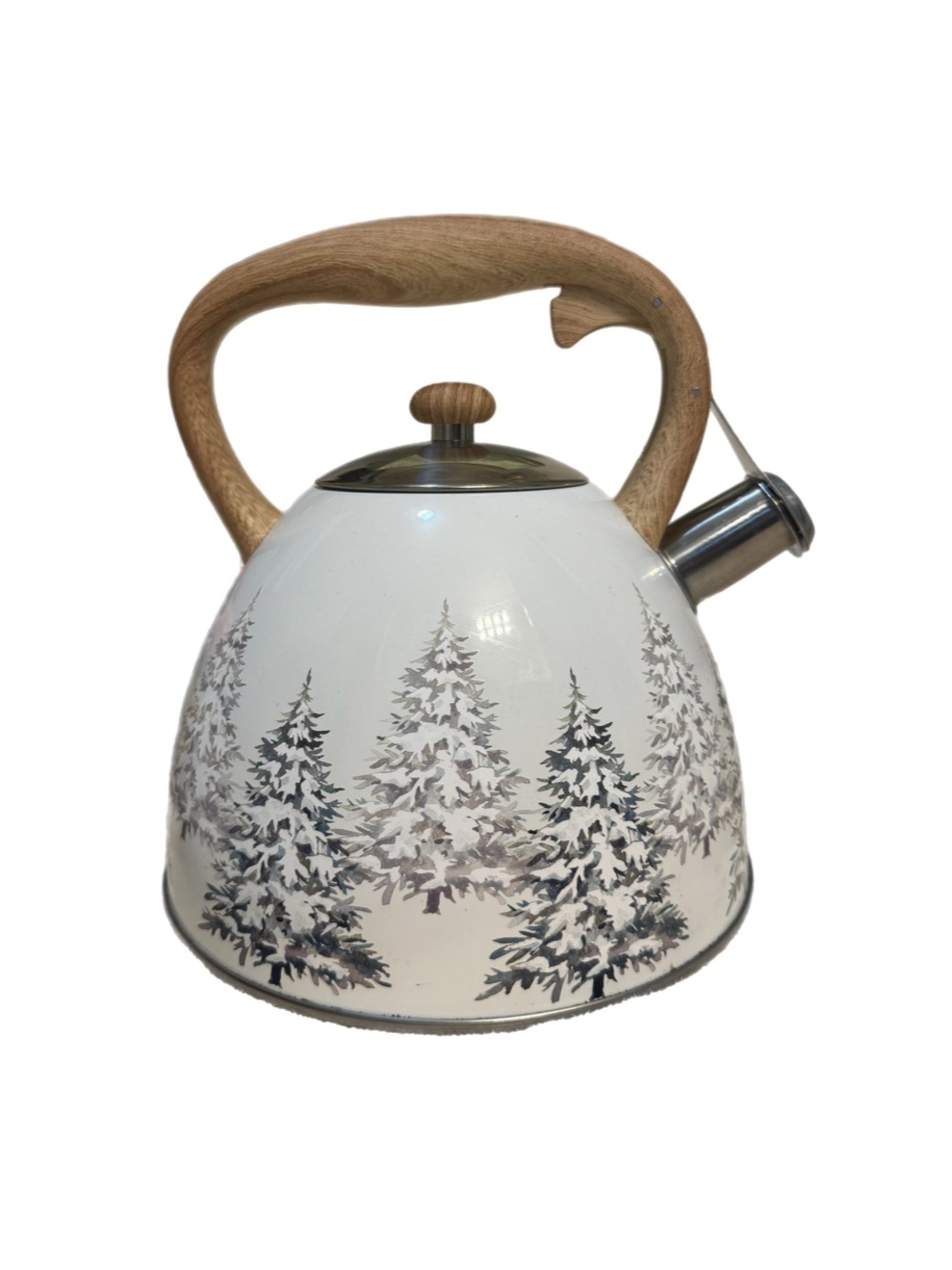 Masterclass Whistling Tea Kettle Winter Pine Tree Design Christmas